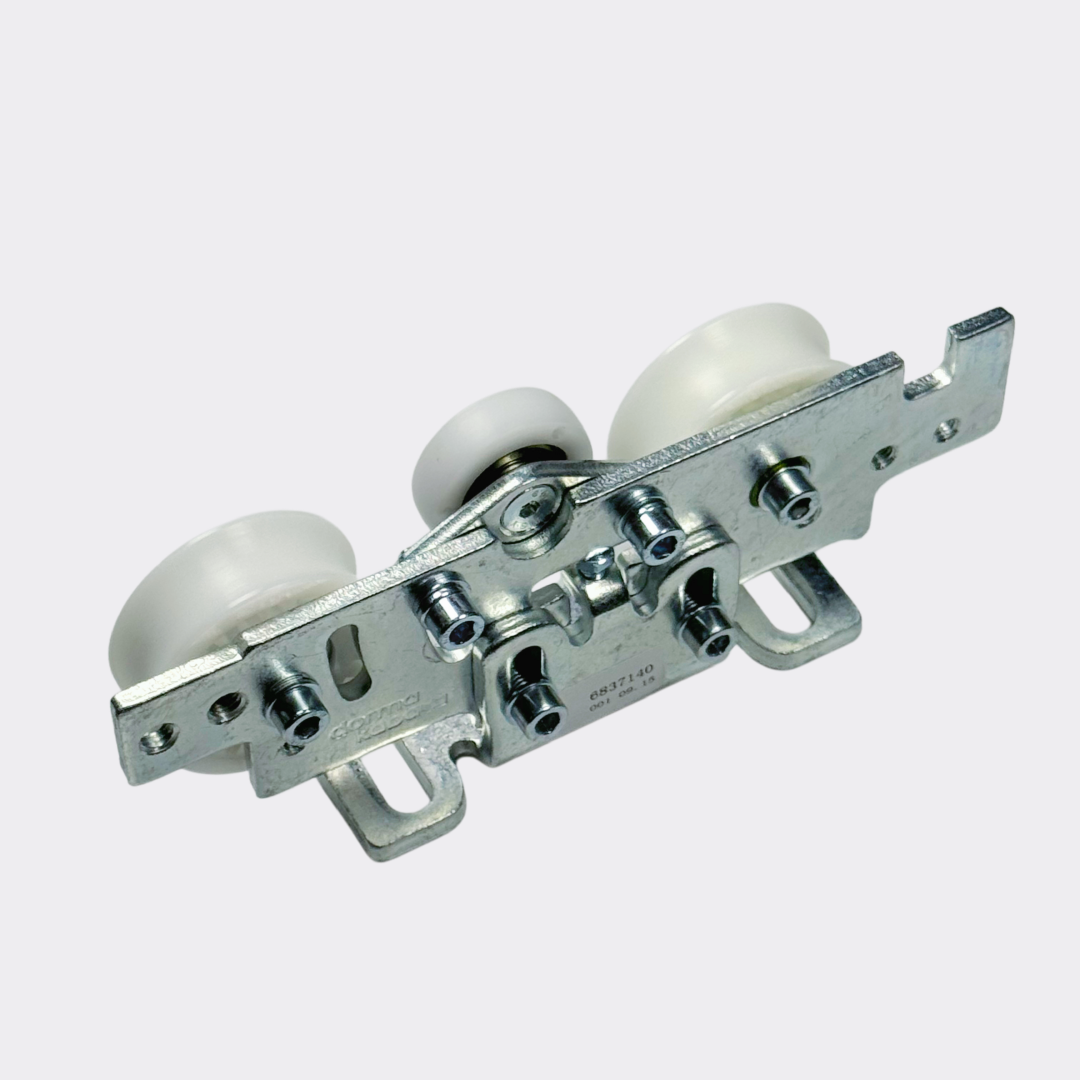 Dorma roller track wheel side profile with dimensional specifications