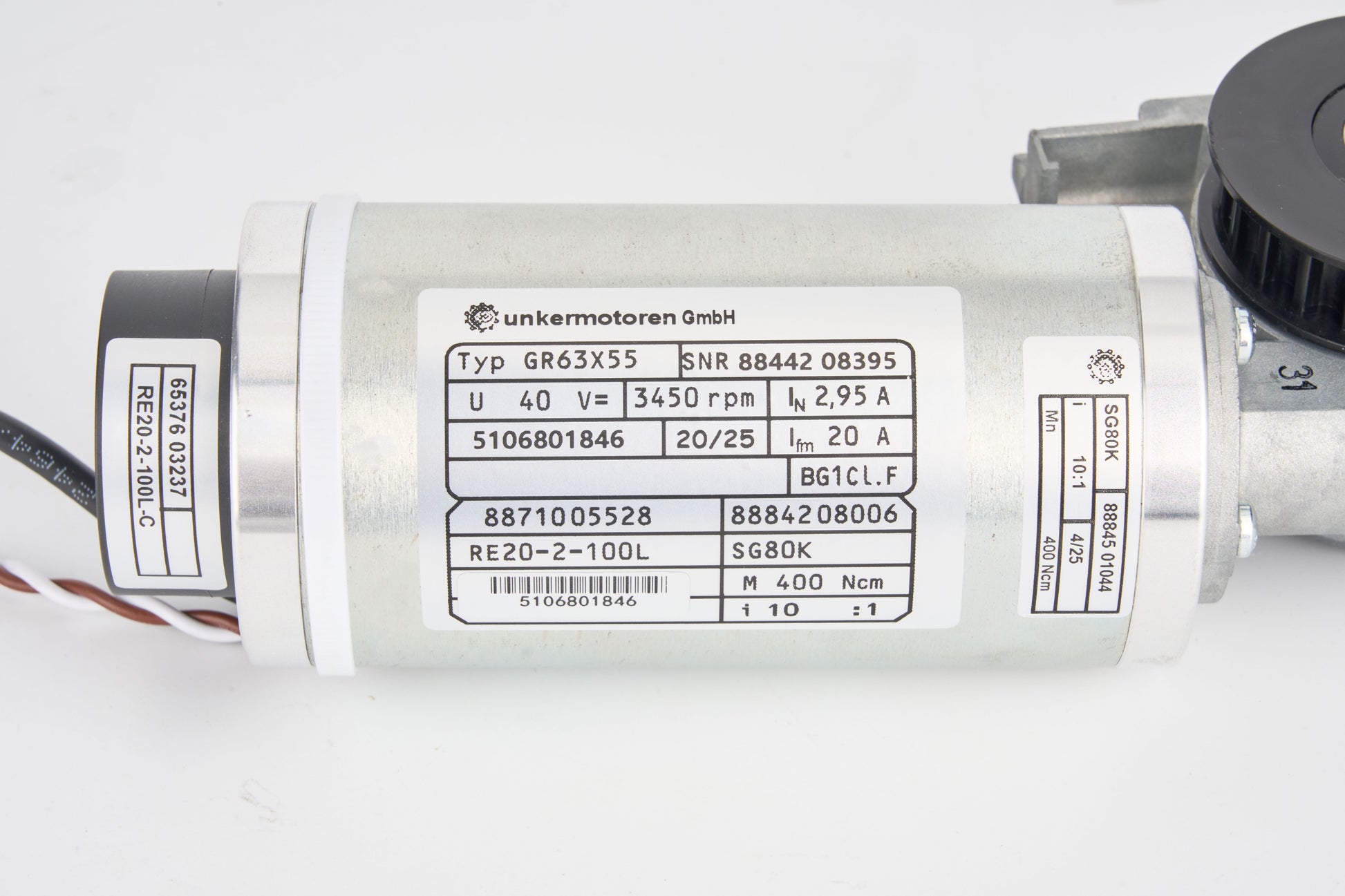 dunkermotoren gr63 motor label specs