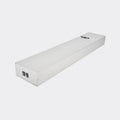 Slim ED100 ED250 automatic swing door operator header, angled three-quarter view