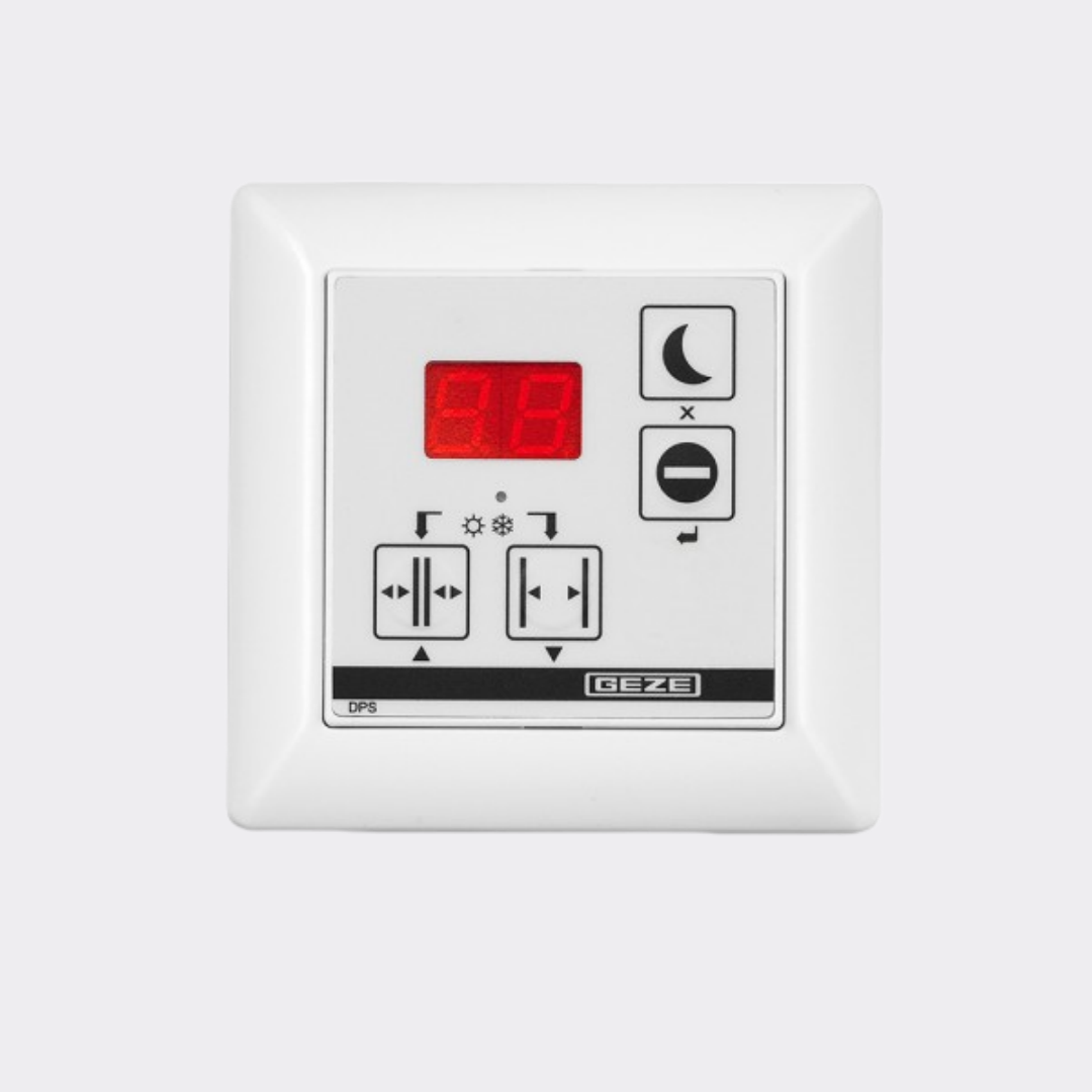 GEZE DPS program switch front view, manufacturer article number 155809