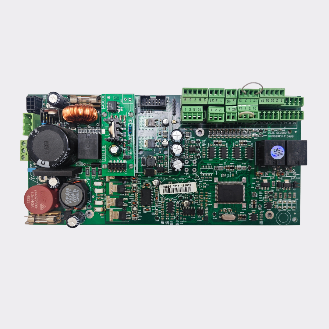 GEZE  control board replacement for GEZE EMD-F door operator – original silkscreen marking