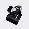 GEZE Slimdrive SL NT locking kit with mounting bracket and wiring terminal block, angled view