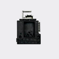 Side profile view of GEZE Slimdrive SL NT electric lock housing for DCU-controlled sliding door operators