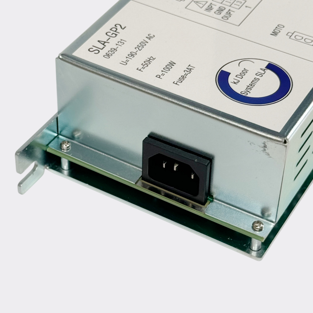 Rear IEC power inlet socket of the Gilgen SLA-GP2 automatic door controller