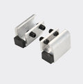 Metal buffer for sliding door manufacturer product shot with specifications label