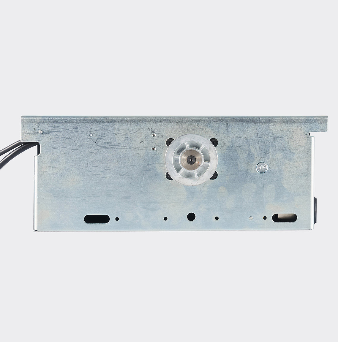 SLM drive assembly component breakdown showing motor gearbox pulley and mounting bracket